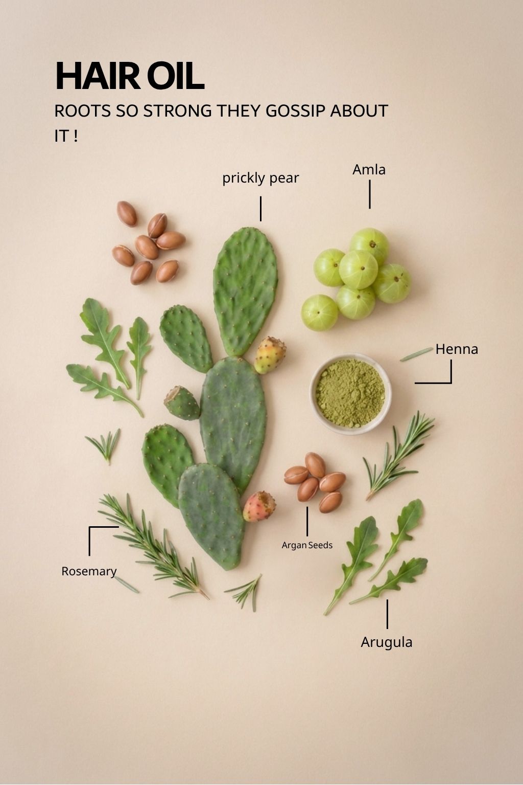 Ingredients: prickly pear, amla, henna, argan